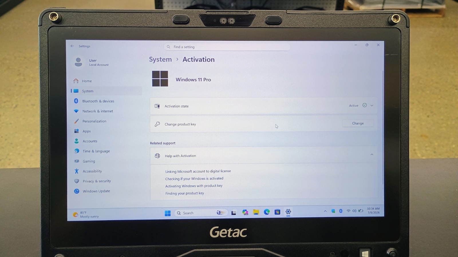 Getac V110G6 Quad Core i5-10210U 1.60GHz – 256GB SSD – 16GB – Win 11 Pro – Read