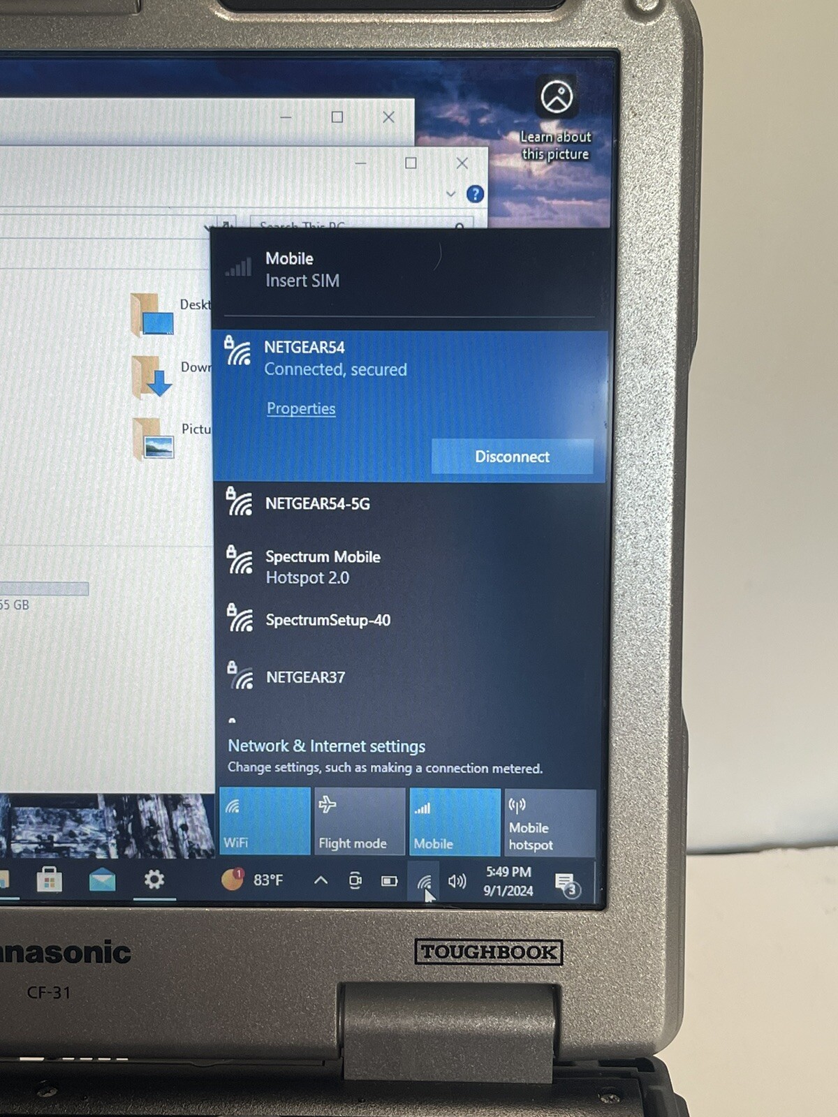 Panasonic Toughbook CF-31 MK6 I5-7300U 2.70 ghz 16gb 250 gb SSD 4G W11