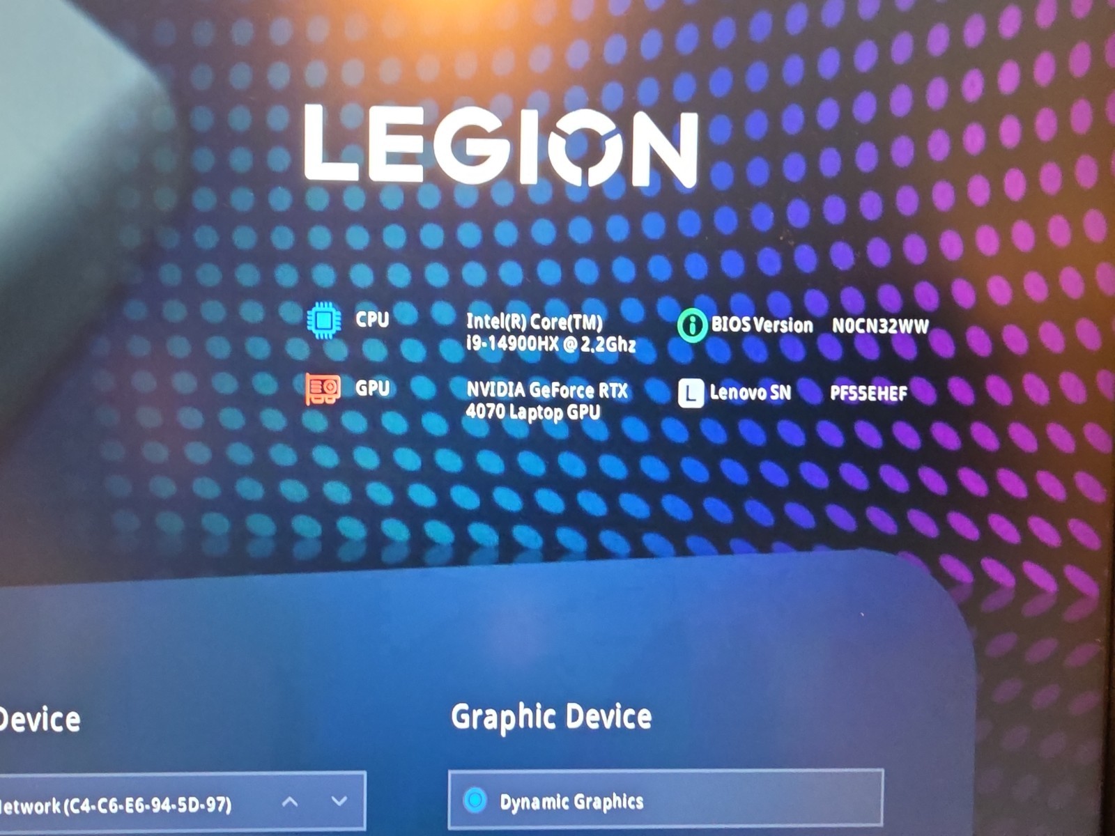 For Parts Lenovo Legion Pro 5 16irx9 i9-14900HX RTX 4070 8GB 32GB DDR5 RAM 16″