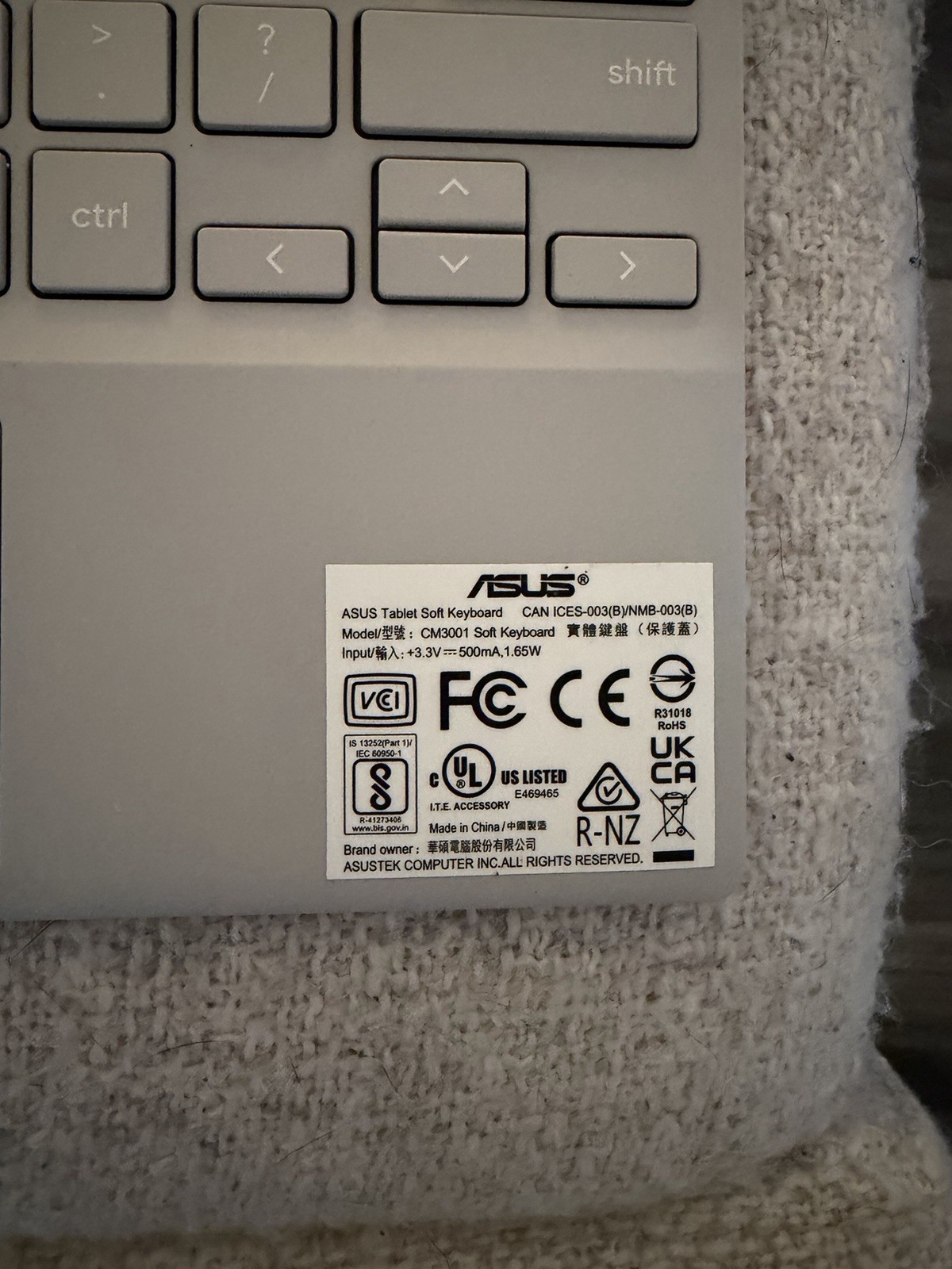 Asus Chromebook Detachable CM3 CM3001DM2 10.5 Touchscreen detachable keyboard