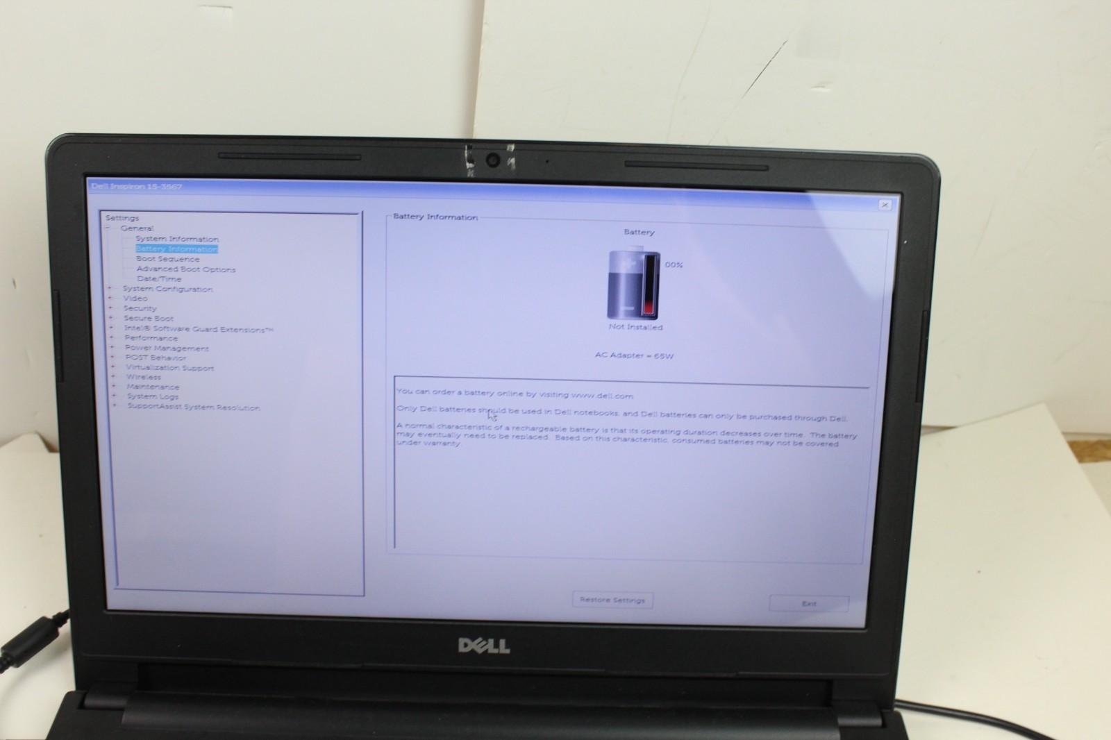 BAD BAT AS IS Dell Inspiron 3567 15.6″ Intel Core i5-7200U 2.50GHz 8GB RAM 500GB