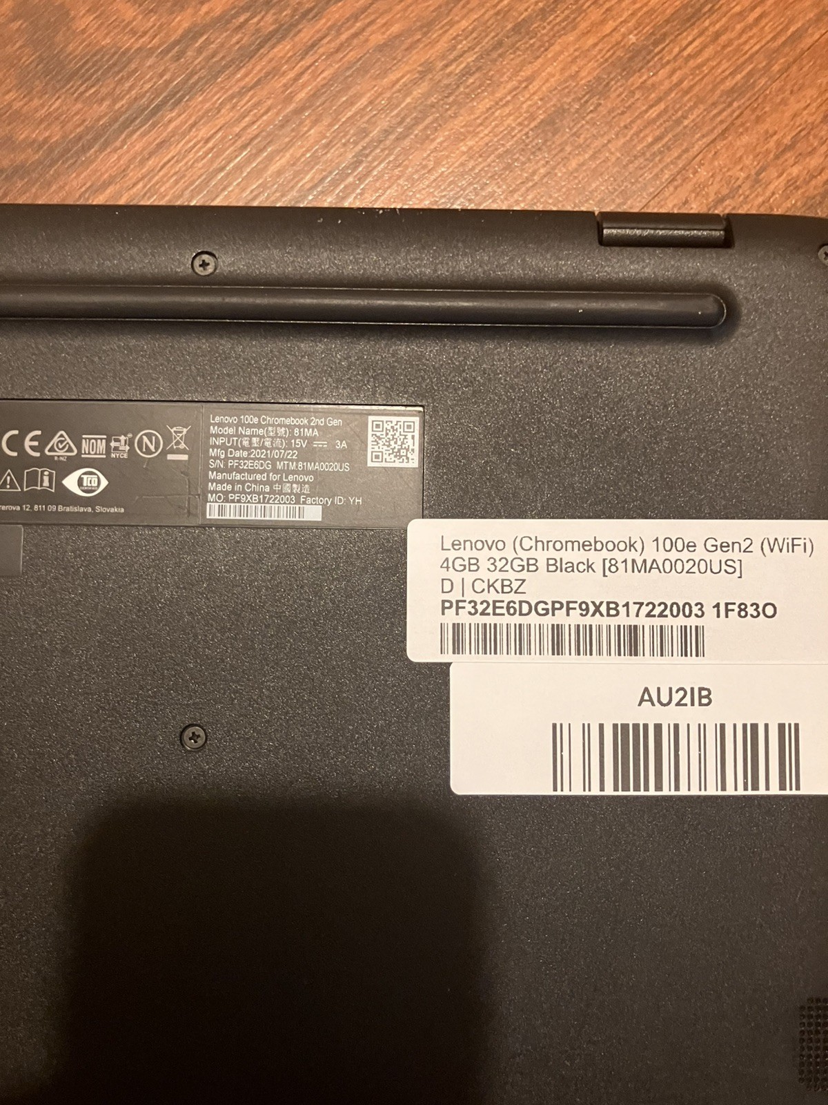 Lenovo Chromebook 100e 2nd Gen 11.6″ 4gb 32GB SSD , Working , No charger