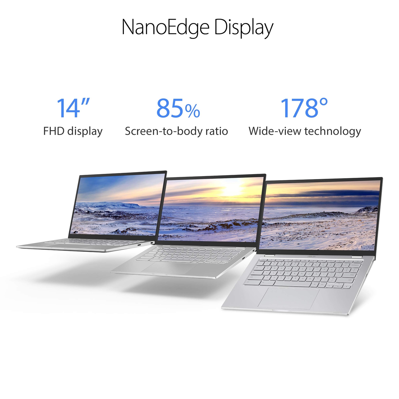 ASUS Chromebook C425 Clamshell Laptop, 14″ FHD 4-Way NanoEdge, Intel Core