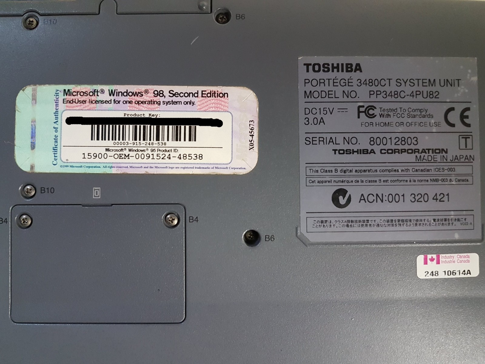 Toshiba Portégé 3480CT Pentium III 600 192MB 10GB Windows 98 SE + MORE *READ*