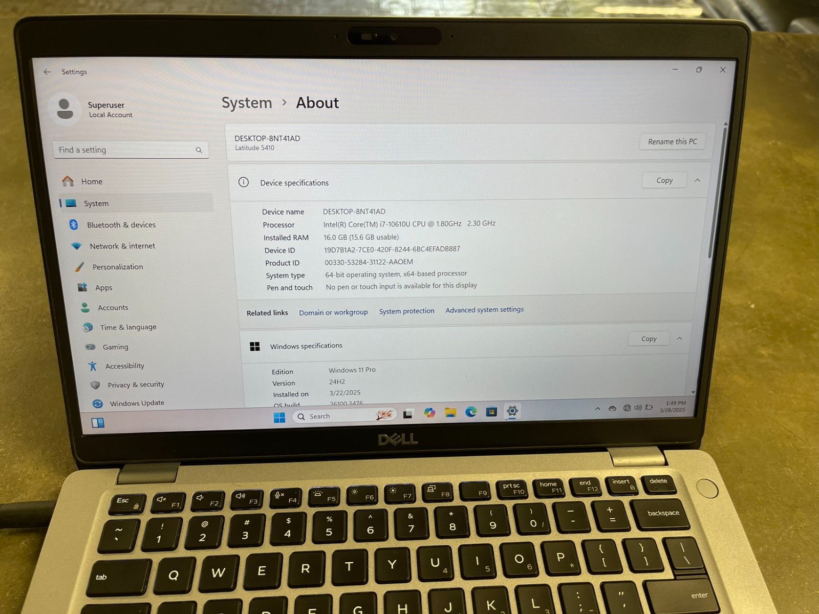 Dell Latitude 5410 14″ Core i7-10610U 16GB RAM 512GB SSD M.2 Win 11 WIFI W/ AC