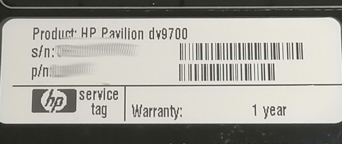 FOR PARTS 17″ HP Pavilion DV9700 (Core 2 Duo T5250/NO RAM/NO HDD)