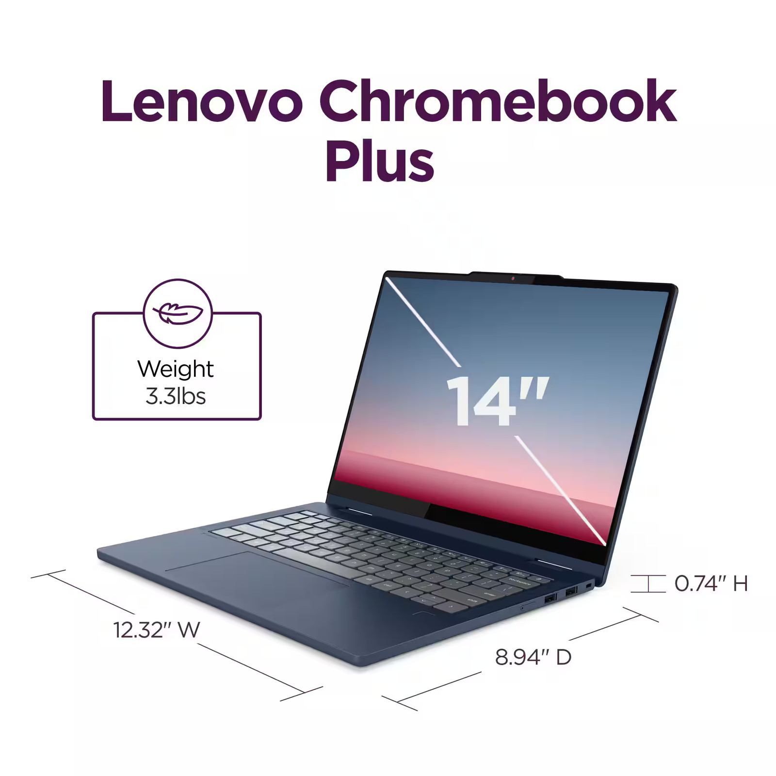 Lenovo – Chromebook Plus 2-in-1 14″ Full HD Touchscreen Laptop – Intel Core 3…