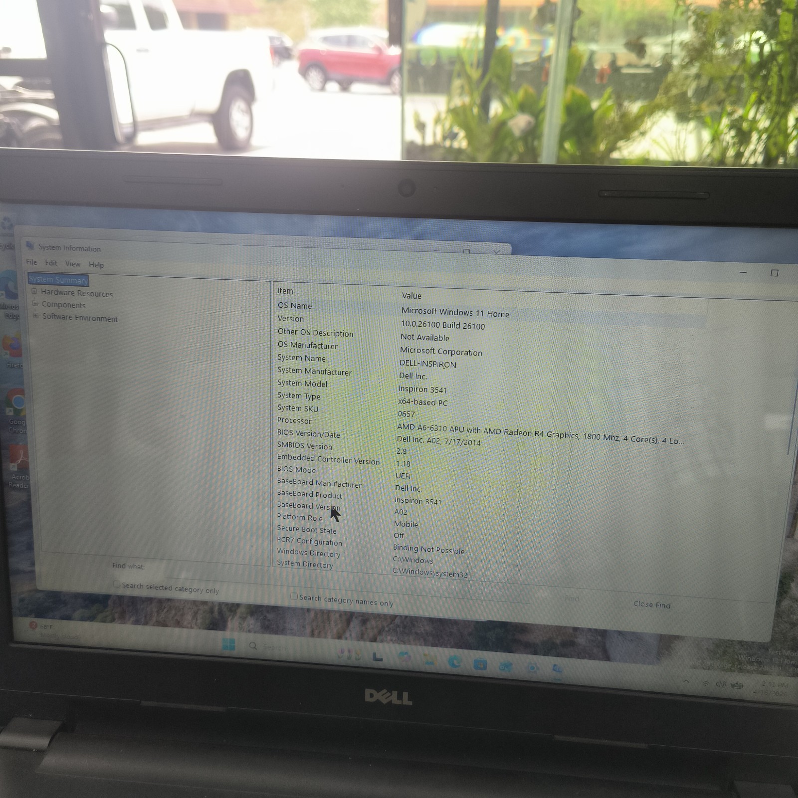 Dell Inspiron 15 3000 15.6” 8gb/256gb SSD AMD A6 DVD Player Win 11H