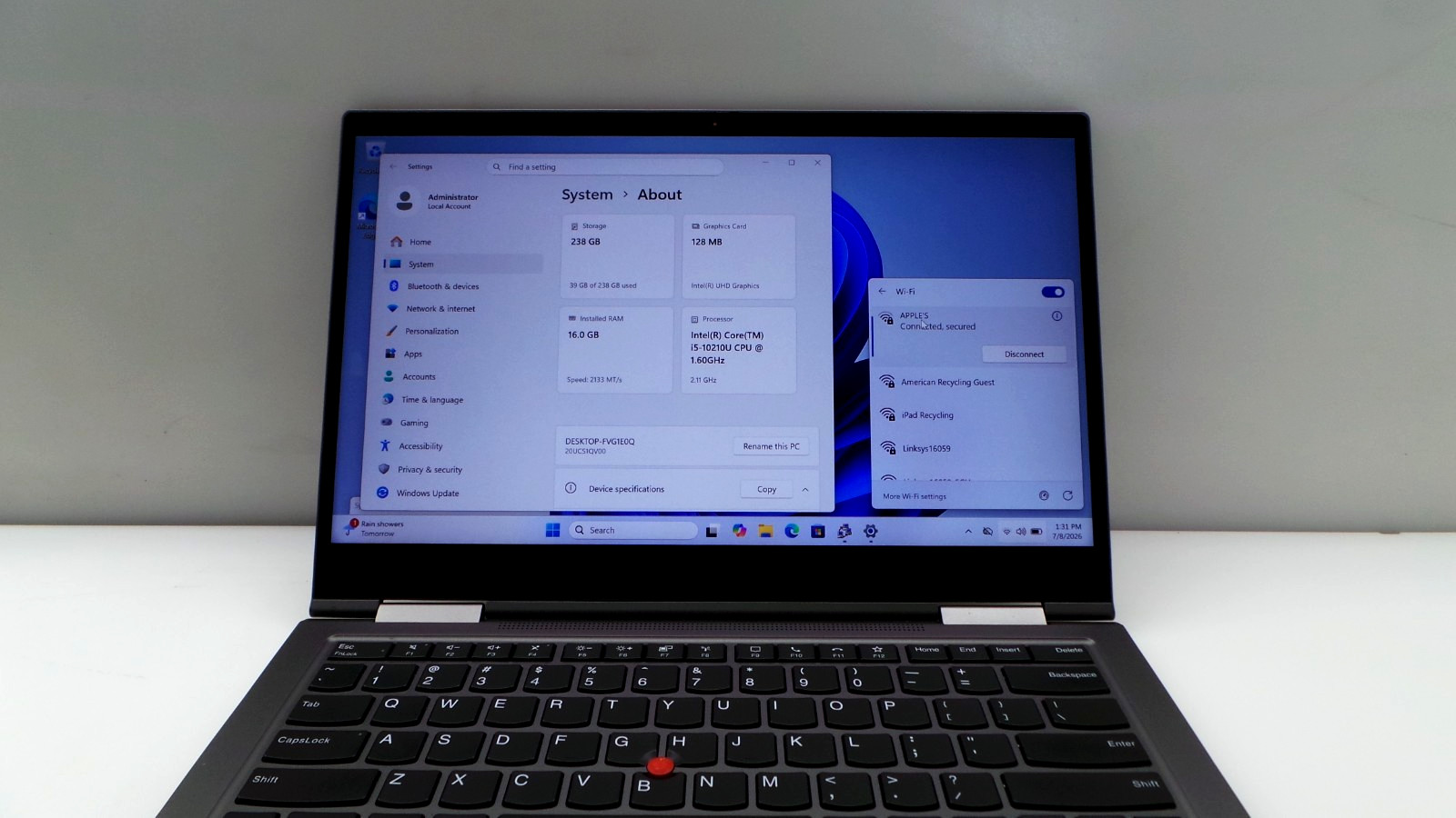 Lenovo ThinkPad X1 Yoga Gen 5 14″ 2-in-1 i5-10210U 16GB RAM 256GB SSD WIN 11 PRO