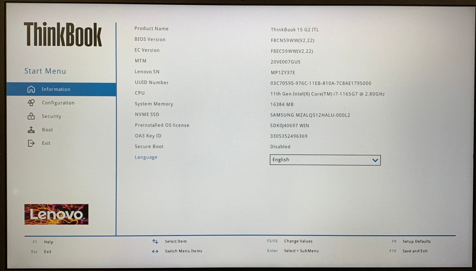 Lenovo ThinkBook 15 G2 ITL 15.6″ Laptop i7-1165G7 16GB RAM 512GB NVMe, As Is