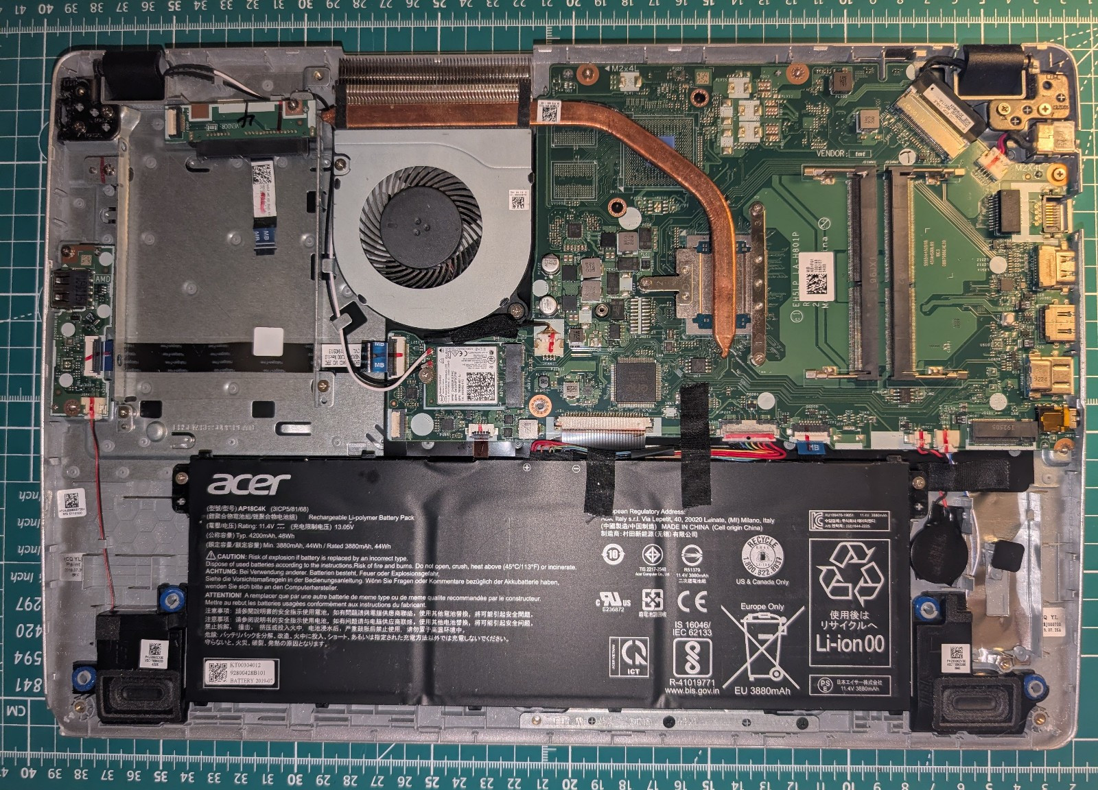 ACER ASPIRE A515-43 AMD RYZEN 3 3200U @ 2.6GHz, NO RAM, NO HDD/OS, for parts