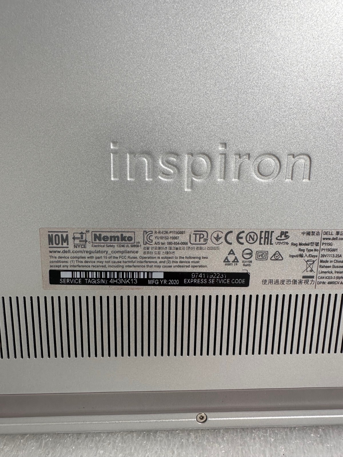 Dell Inspiron 7490 14″ FHD Intel Corei5-10210U 8GB RAM256gb PCIe Windows 11