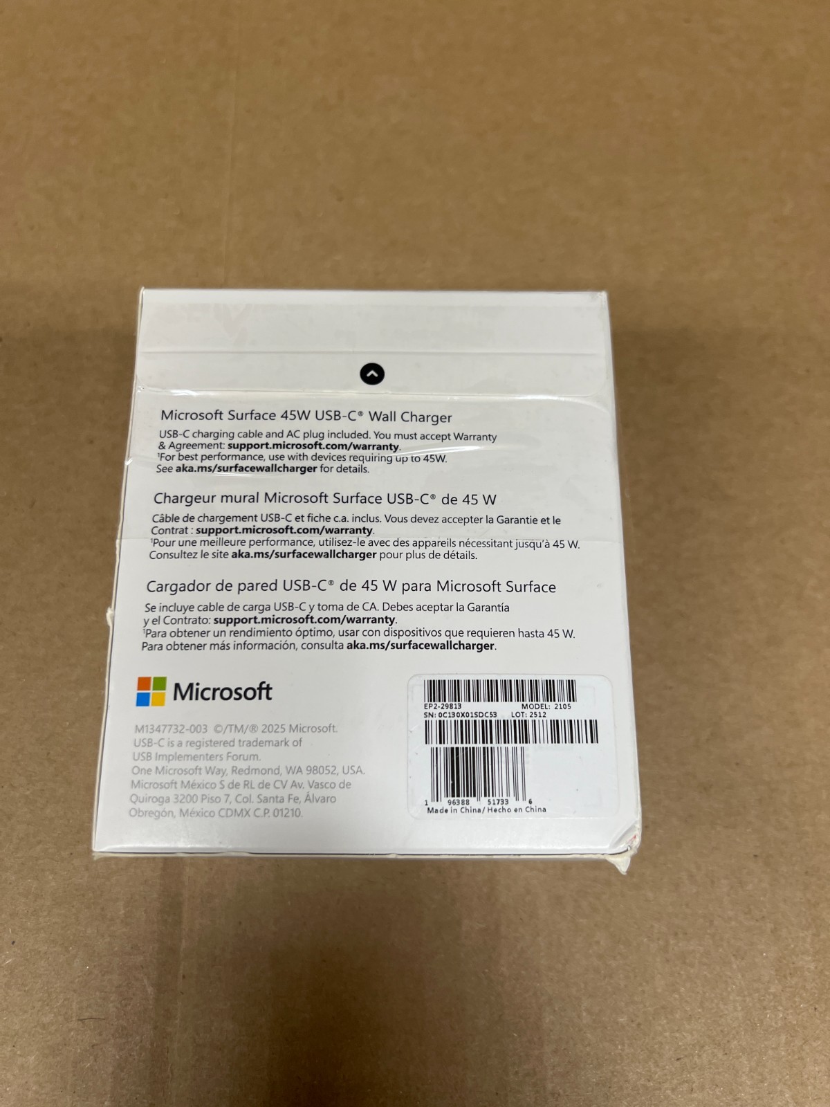 Microsoft – Surface 45W USB-C Wall Charger – Black