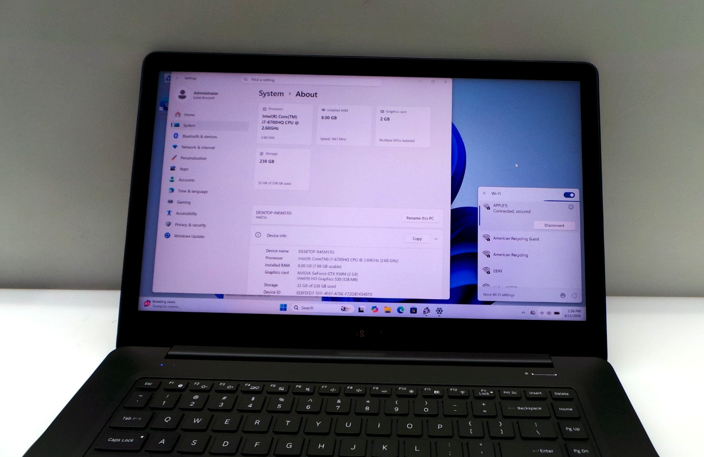 Samsung Notebook NP940Z5L | 15.6″ | i7-6700HQ | 8GB 256GB SSD | Touchscreen