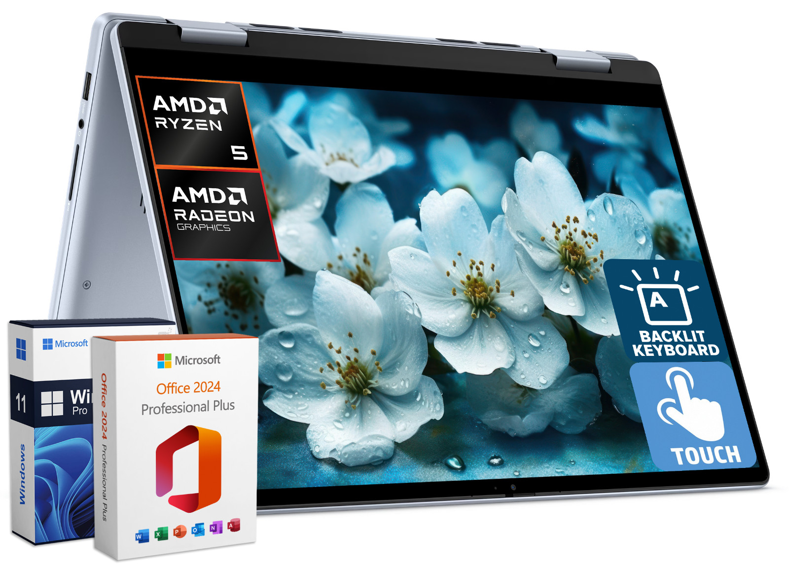 2026 Dell Inspiron 14″ 2-in-1 Touch Laptop Ryzen 5 16GB RAM 512GB SSD Win 11 Pro