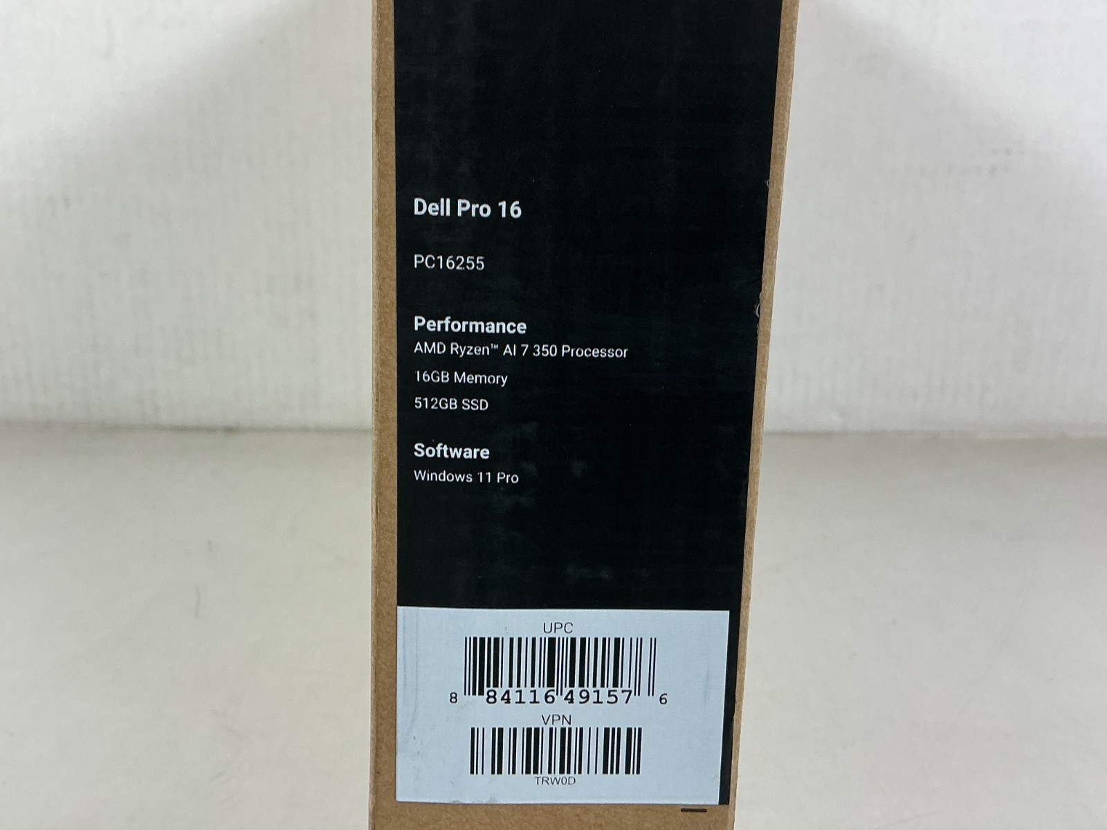 Dell Pro 16 PB16255 16″ Ryzen AI 7 Pro 350 16GB DDR5 512GB SSD W11P – TRW0D