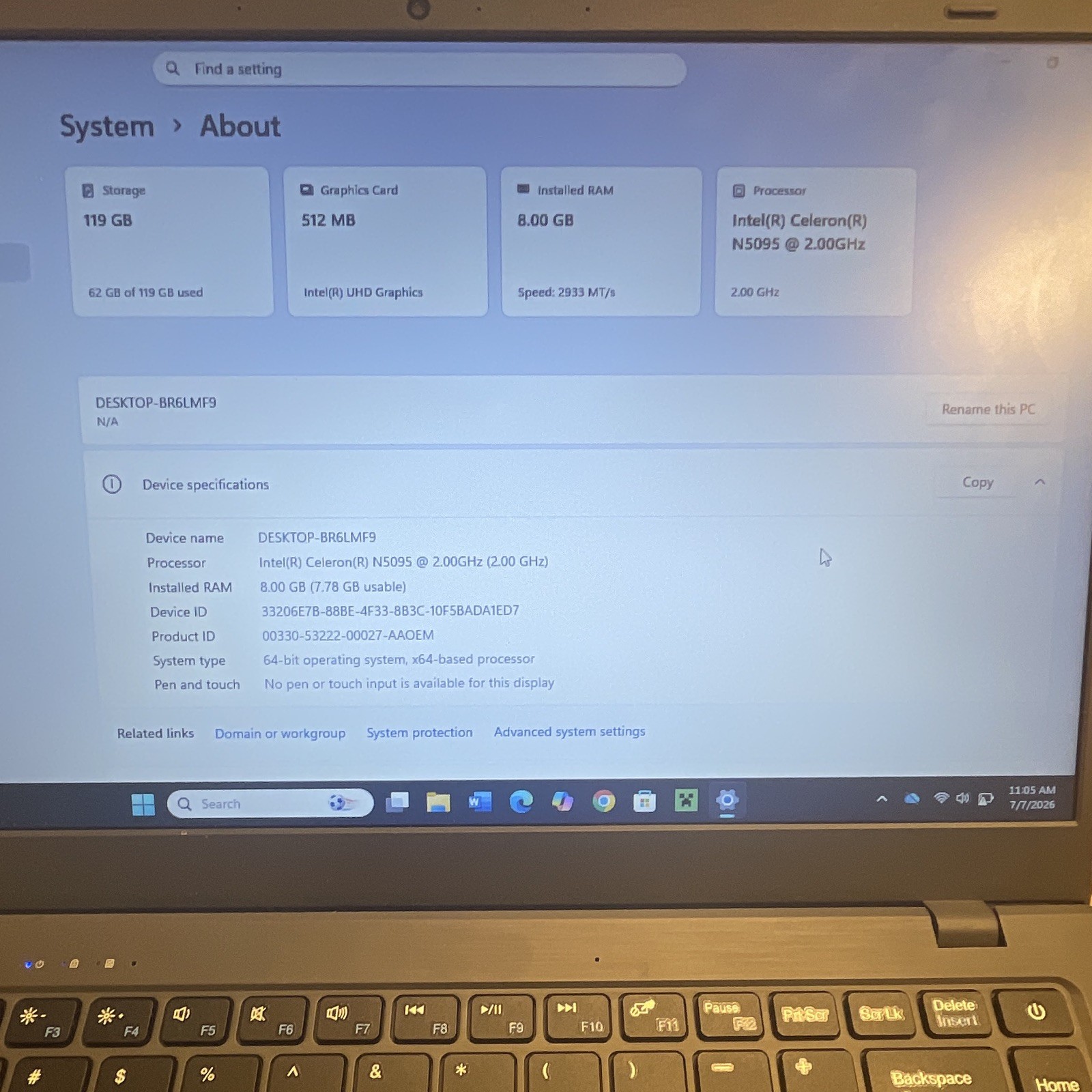 EVOO EVC156-1 15.6″ FHD Celeron N5095 8GB 119GB SSD Win11 Black
