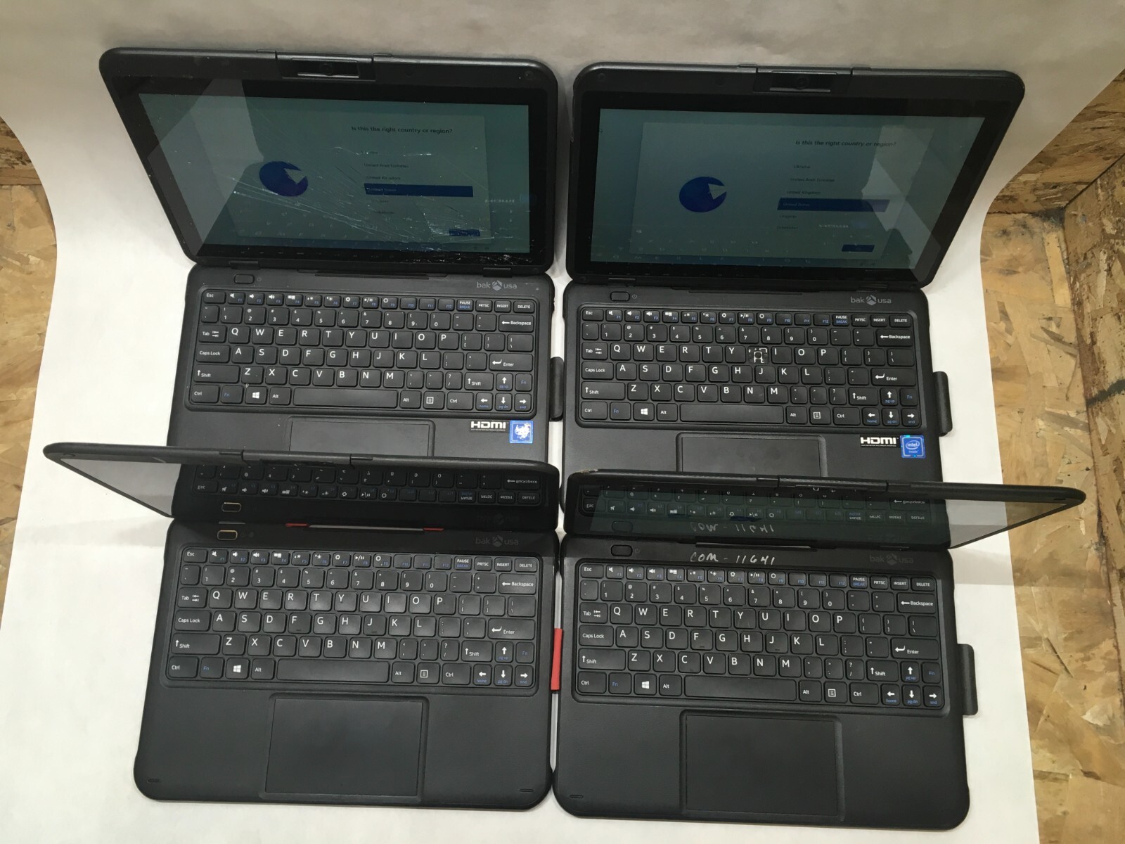 Lot of 7 Bak USA Atlas ED20EA2 ED20GM Broken Screens Bad Keyboards For Parts- FT