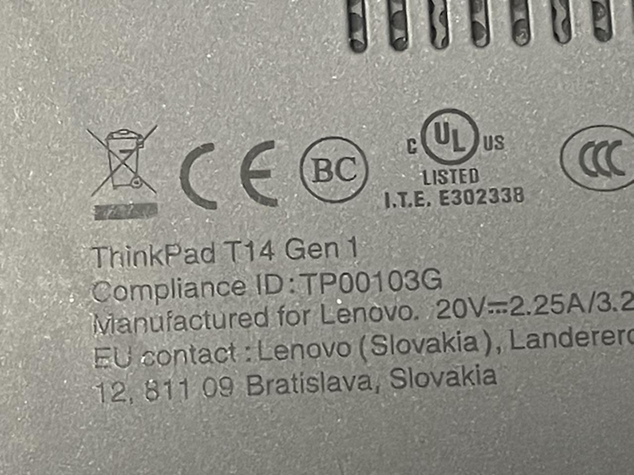 LENOVO THINKPAD T14 GEN 1 Laptop w/ AMD Ryzen 5 PRO 2.10GHZ + 12GB No HD/Battery