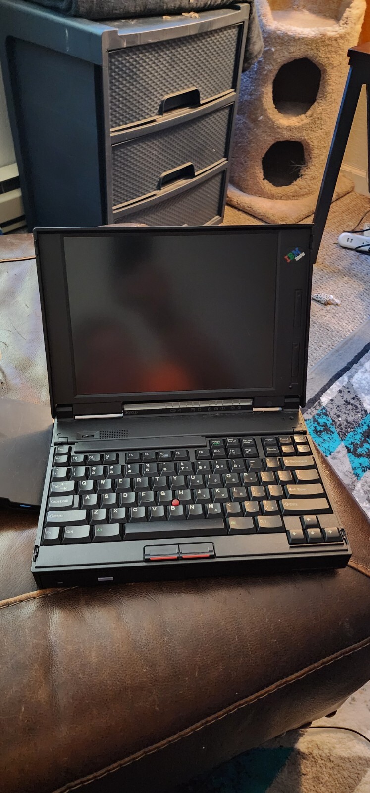 Vintage IBM think pad, comes with external hard disk and charger.