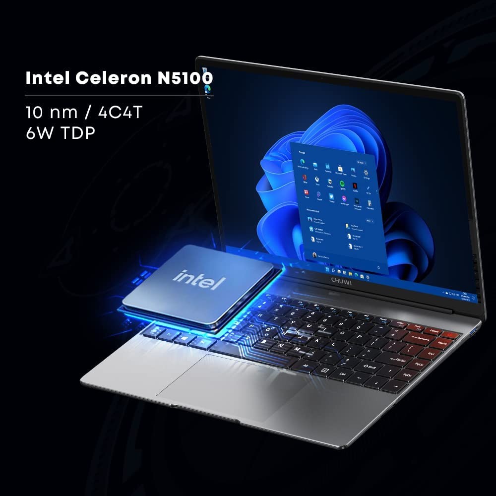 CHUWI 14.1″ Touch Laptop, Intel N5100 Quad Core, 8GB+256GB SSD, Windows 11