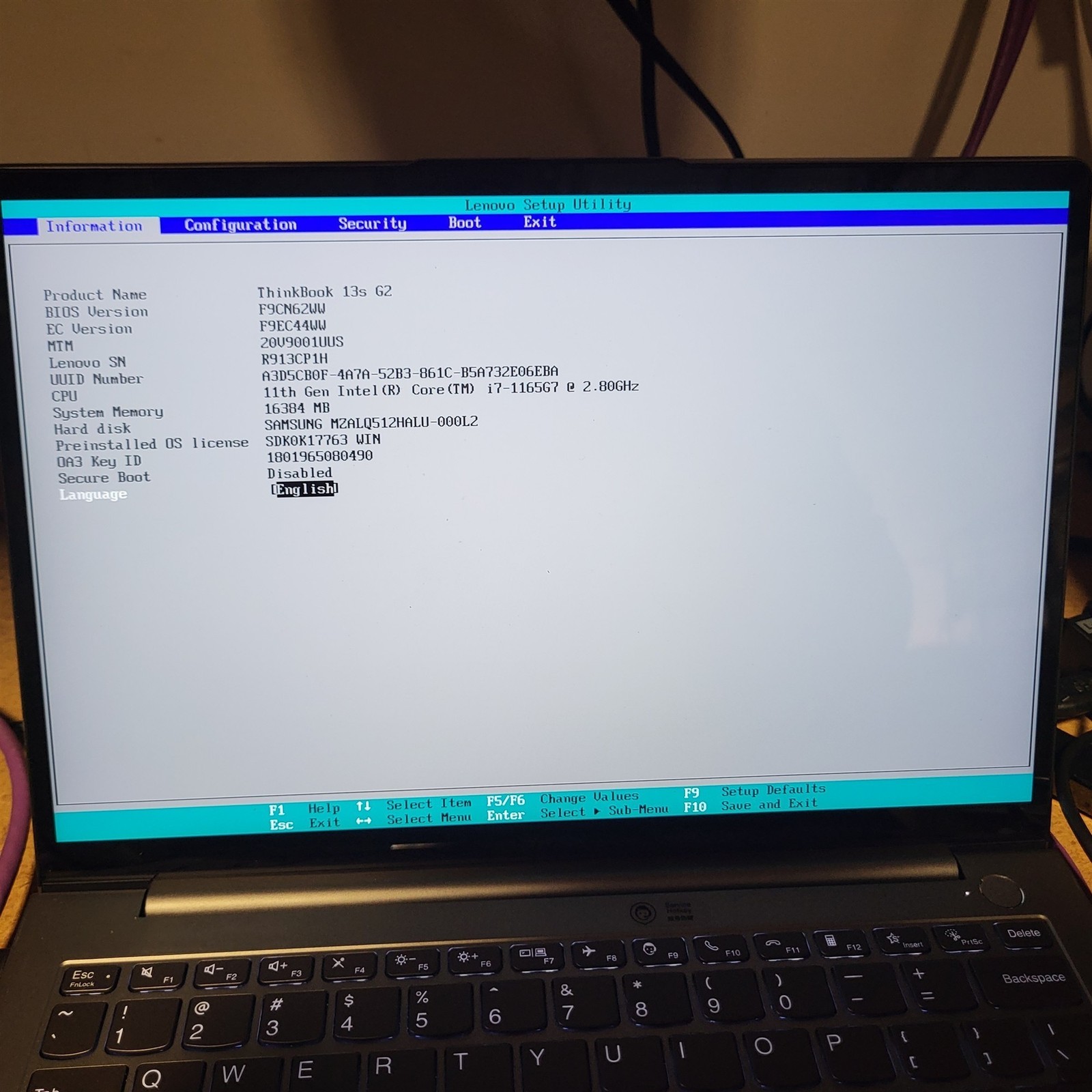 Touchscreen Issue Lenovo ThinkBook 13s G2 ITL Intel i7-1165G7 2.8GHz 16GB 512GB