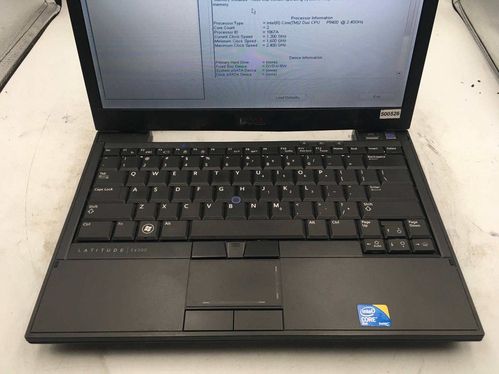 DELL LATITUDE E4300 – BOOTS TO BIOS – INTEL CORE 2 DUO – NO RAM – 14″ – READ-BB