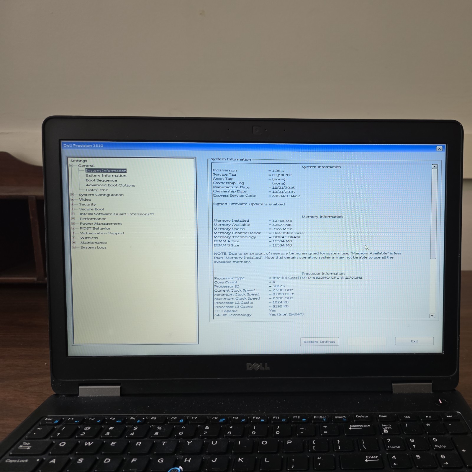 Dell Precision 3510 15.6 inch (1TB, Intel Core i7 6th Gen., 2.70GHz, 32GB)….