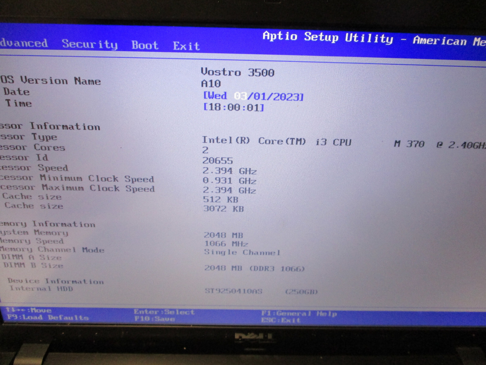 Dell Vostro 3500 15.6″ HD Intel Core i3 M370 2.4GHZ Laptop Notebook