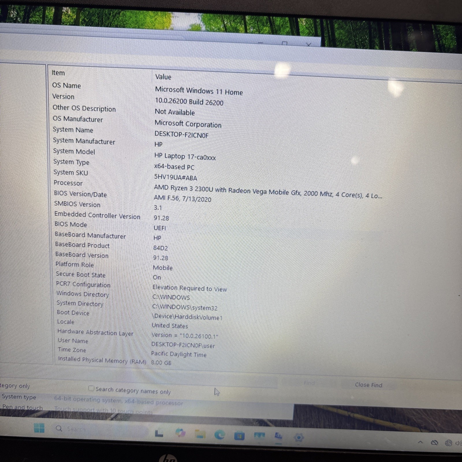 HP 17-ca0xxx AMD Ryzen 3 2300U 2.00GHz 8GB RAM 1TB HDD Win 11 Home