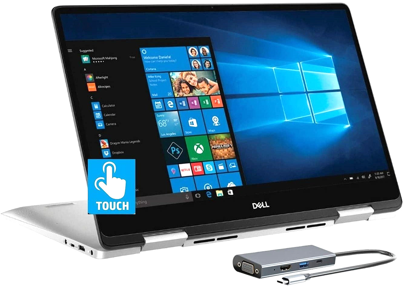 Dell Inspiron 7586 2 n 1 Touch S. i5-8265U, 16GB 512 M.2 SSD W10 Excell. Cond!