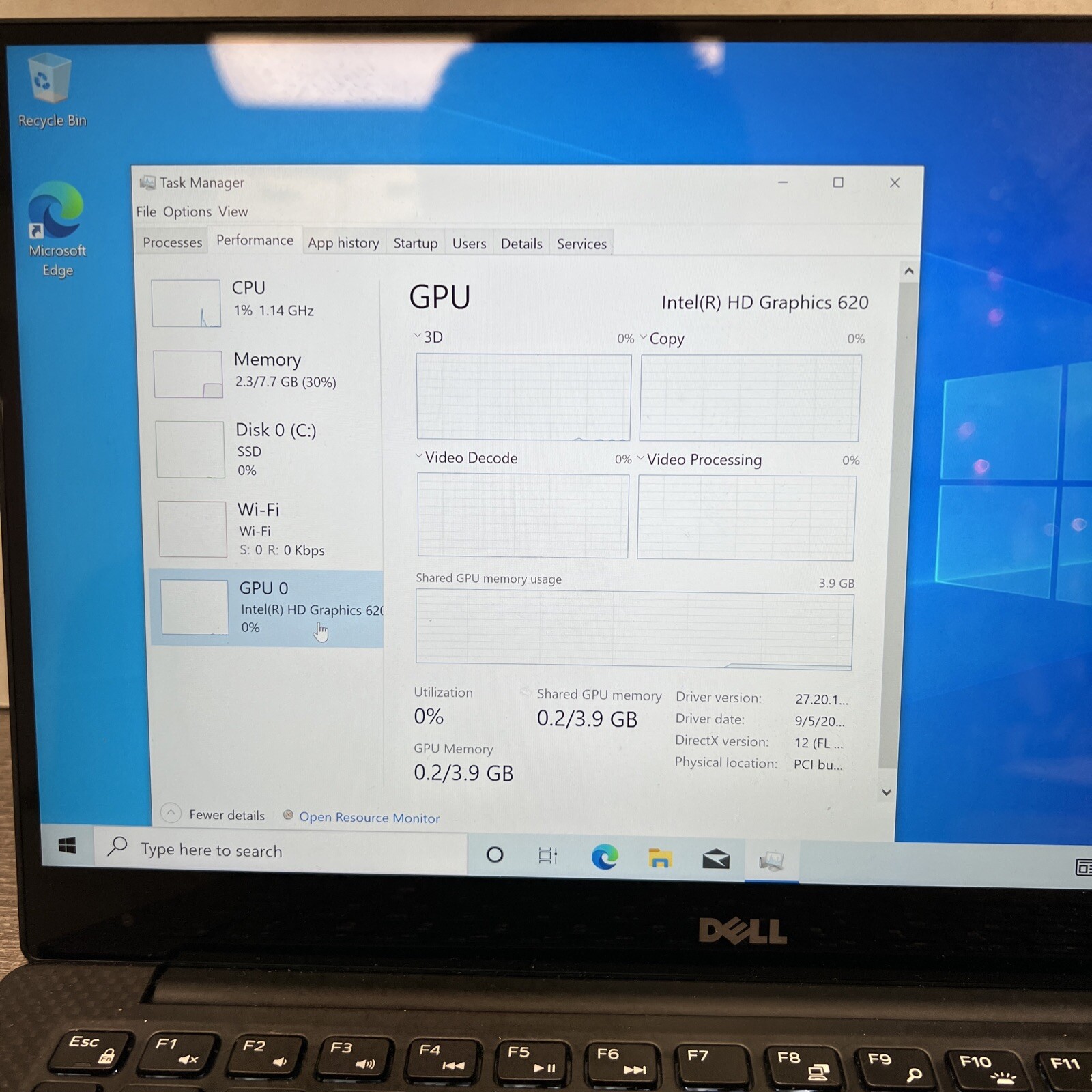 DELL XPS 13 9360 I5-7200U 2.50GHZ,256GB,8GB,WIN 10 PRO, READ DESCRIPTION!!!