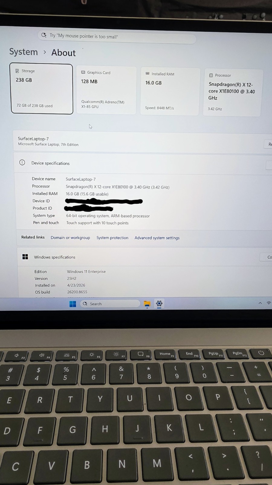 Microsoft Surface Laptop 7 15″ Snapdragon X Elite 16GB 256GB