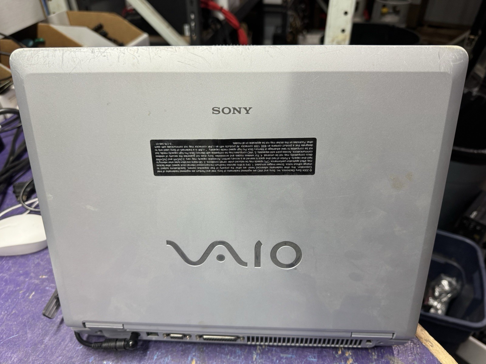 Vintage Sony Vaio PCG-9RFL Laptop Intel P4/960MB Ram/60GB HDD/Win XP Tested