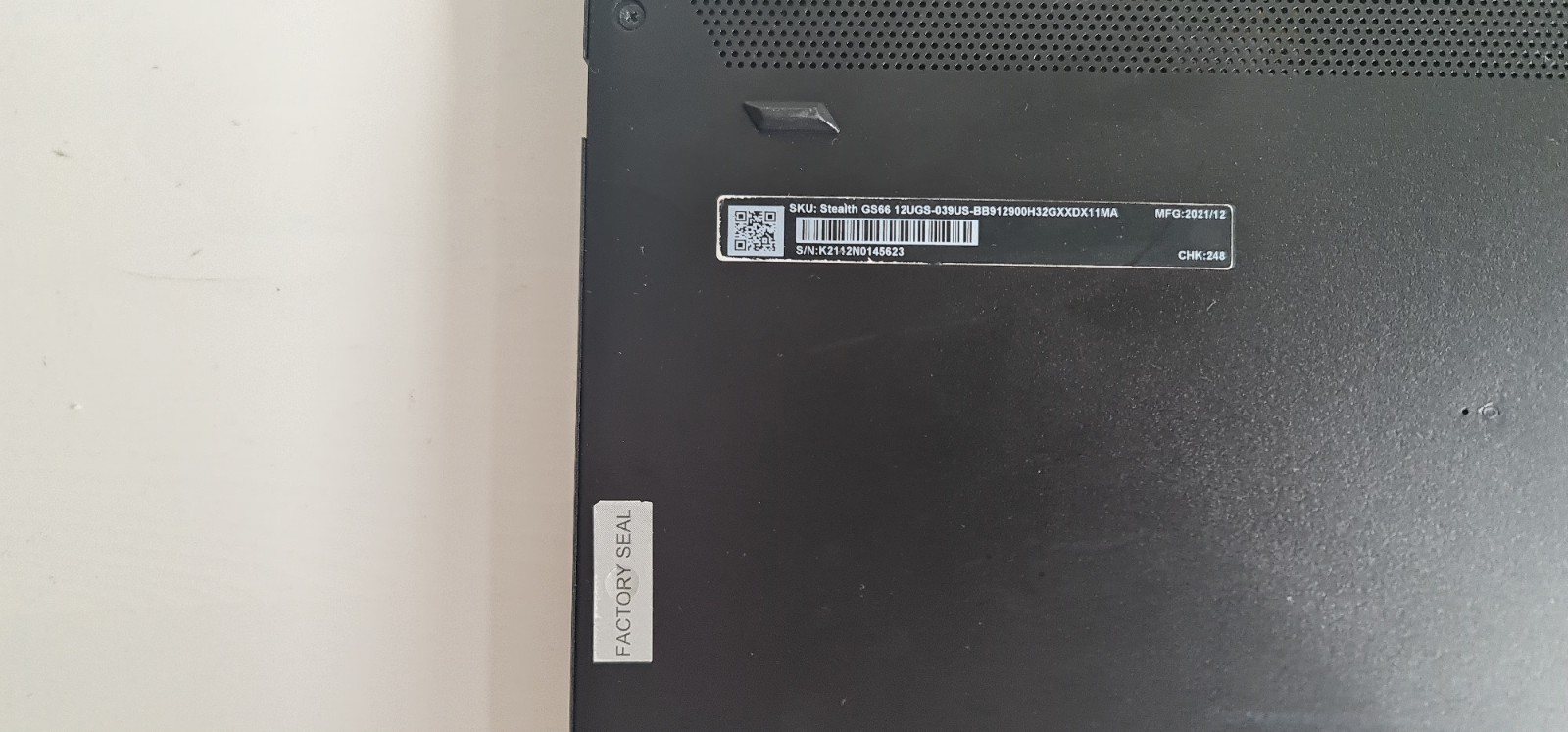 MSI GS66 Stealth (12UGS-039) 15.6” RTX 3070 Ti – 32GB RAM – 360Hz