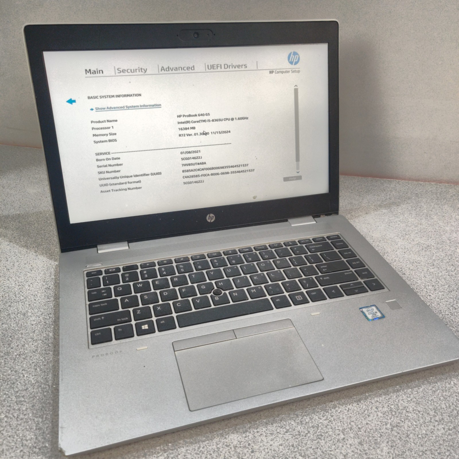 HP ProBook 640 G5 14″ Core i5-8365U 1.6GHz 16GB RAM NO SSD/OS/AC ADAPTER **READ*