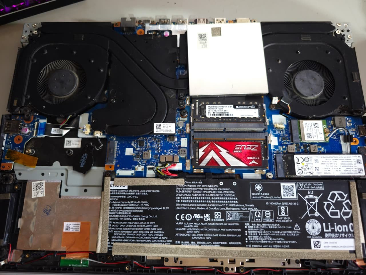 Lenovo Legion 5 15ACH6 Ryzen 7 5800H RTX 3050 Ti 32GB 165Hz + 512GB SSD – PARTS