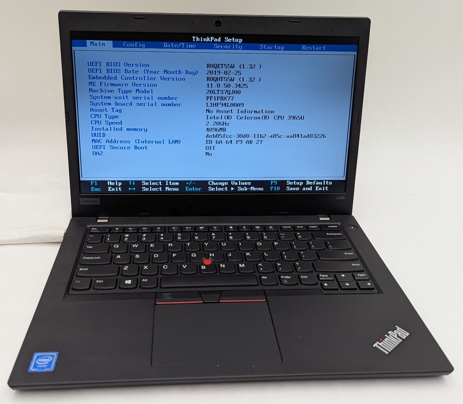 Lot of 2 Lenovo ThinkPad L480 14″ Laptop Celeron 3965U 2.20GHz 4GB *BAD KEYBOARD