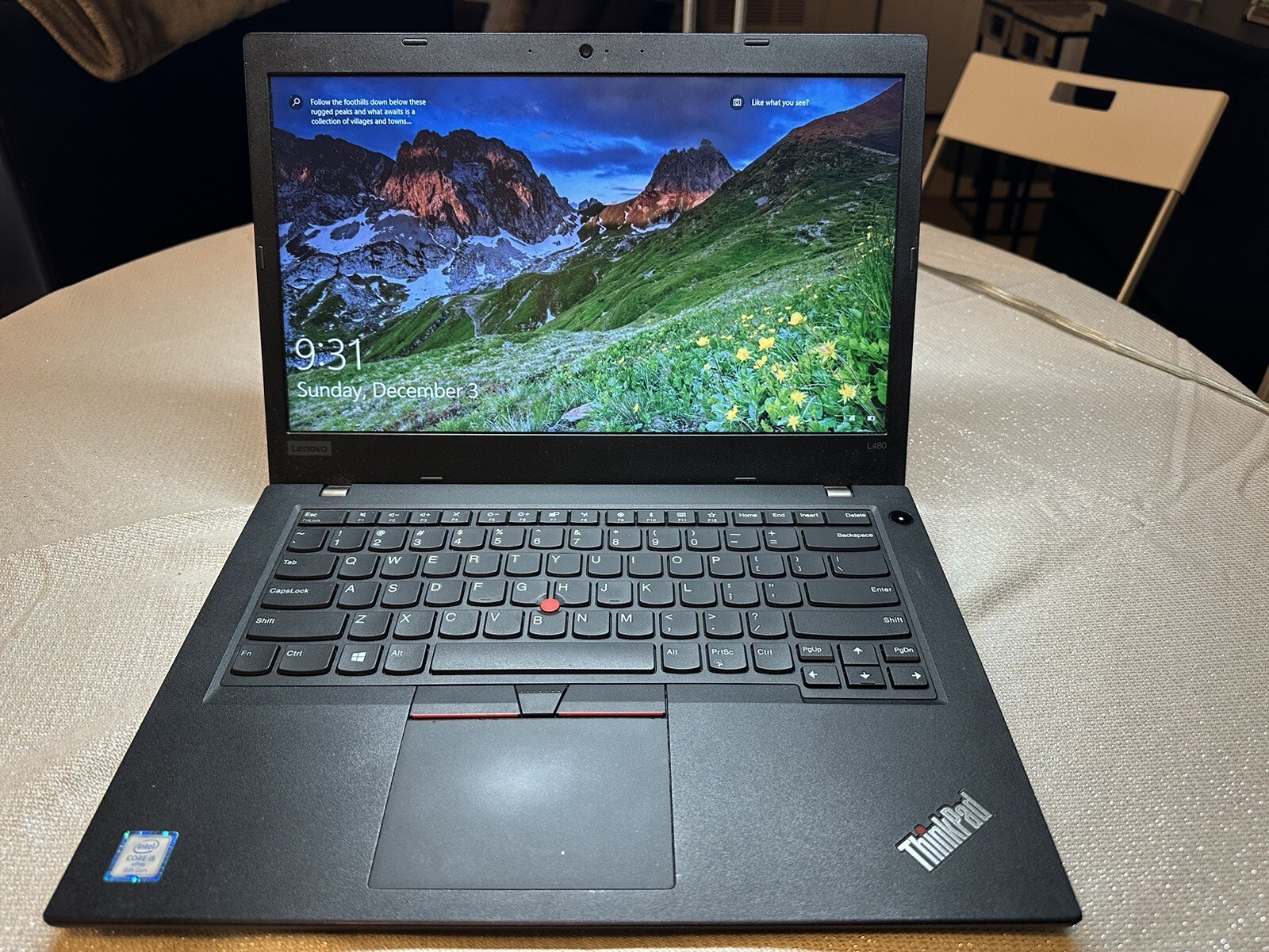 Lenovo Thinkpad L480 Intel i5-8350U 128GB SSD 8GB Windows10 Laptop Note PC w/Sim
