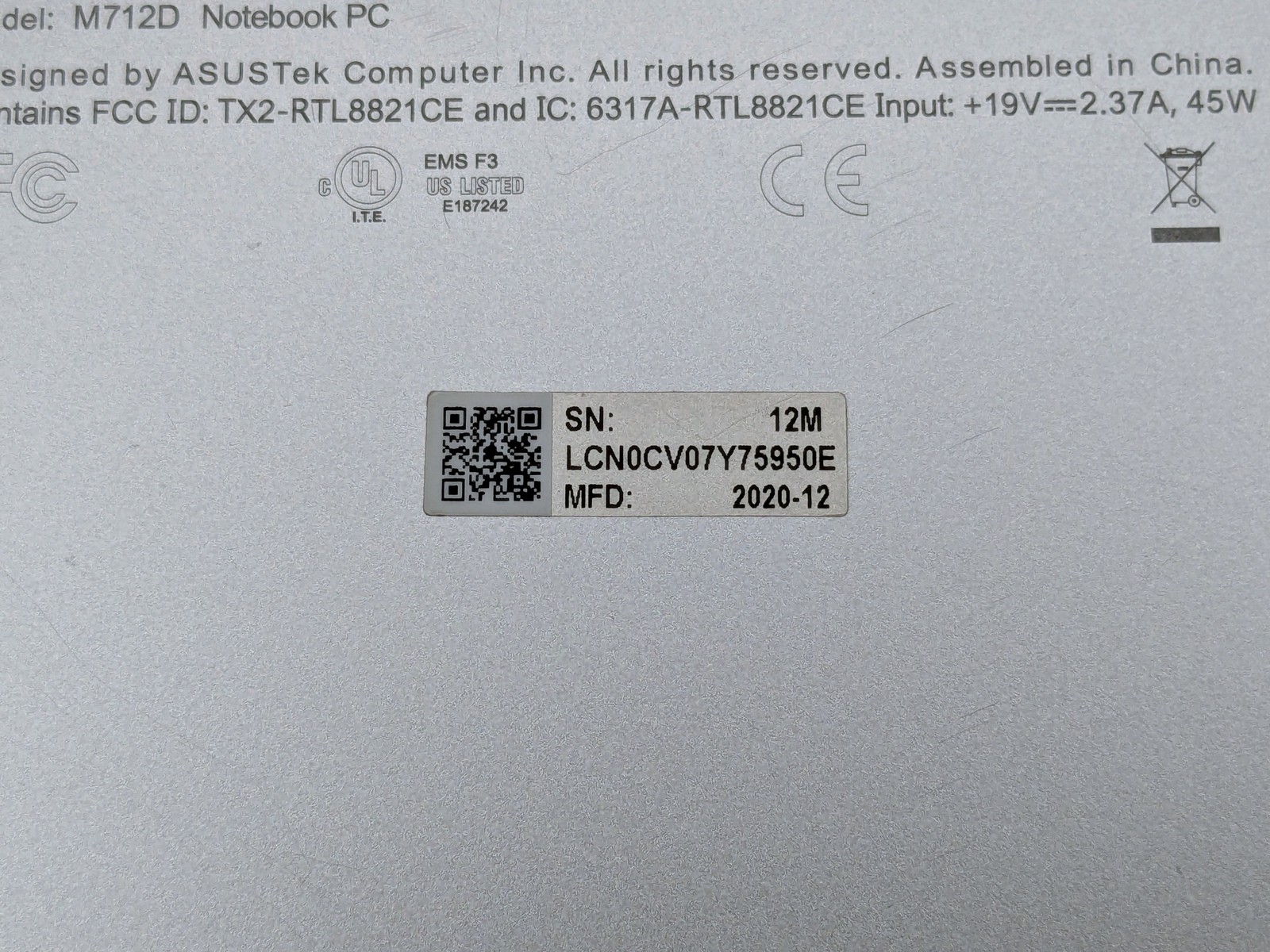 Asus Vivobook 17 17″ HD+ RYZEN 7 3700U 512GB SSD 20GB W11Webcam Backlit *READ*