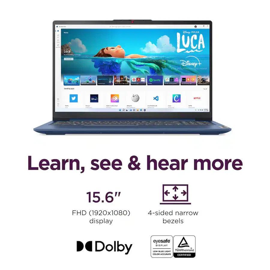 Lenovo IdeaPad Slim 3 15.6″ Laptop AMD Ryzen 5 40 8GB 256GB SSD FHD Blue
