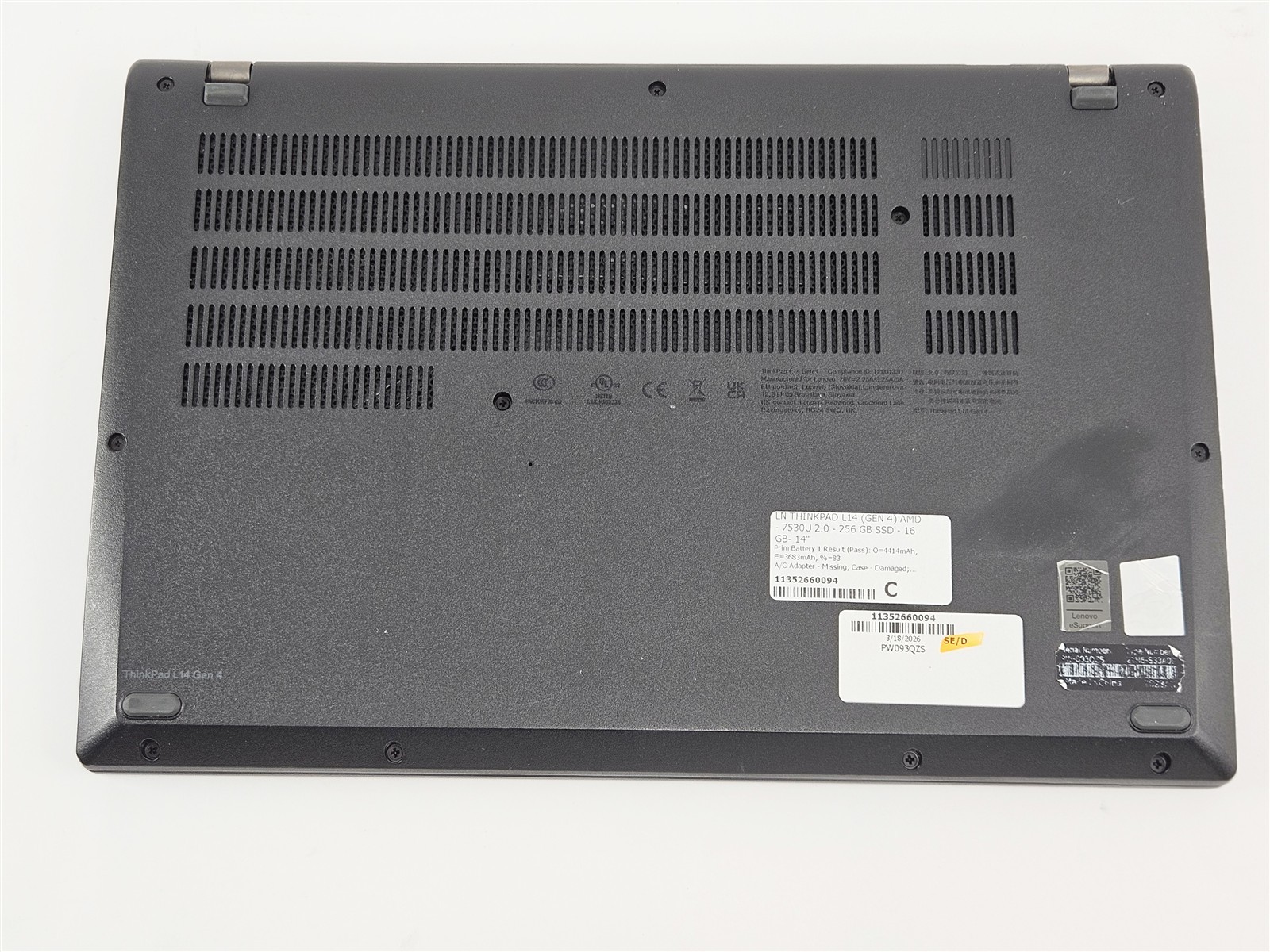 Lenovo ThinkPad L14 14″ Gen 4 AMD Ryzen 5 Pro 7530U 16GB 256GB SSD Laptop