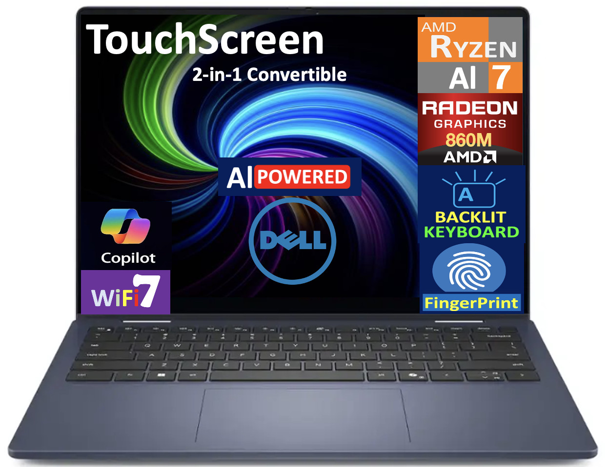 Dell 14 14.0″ 1920×1200 AMD Ryzen AI 7 350 16GB RAM 1TB+PCIe SSD Windows 11 Home