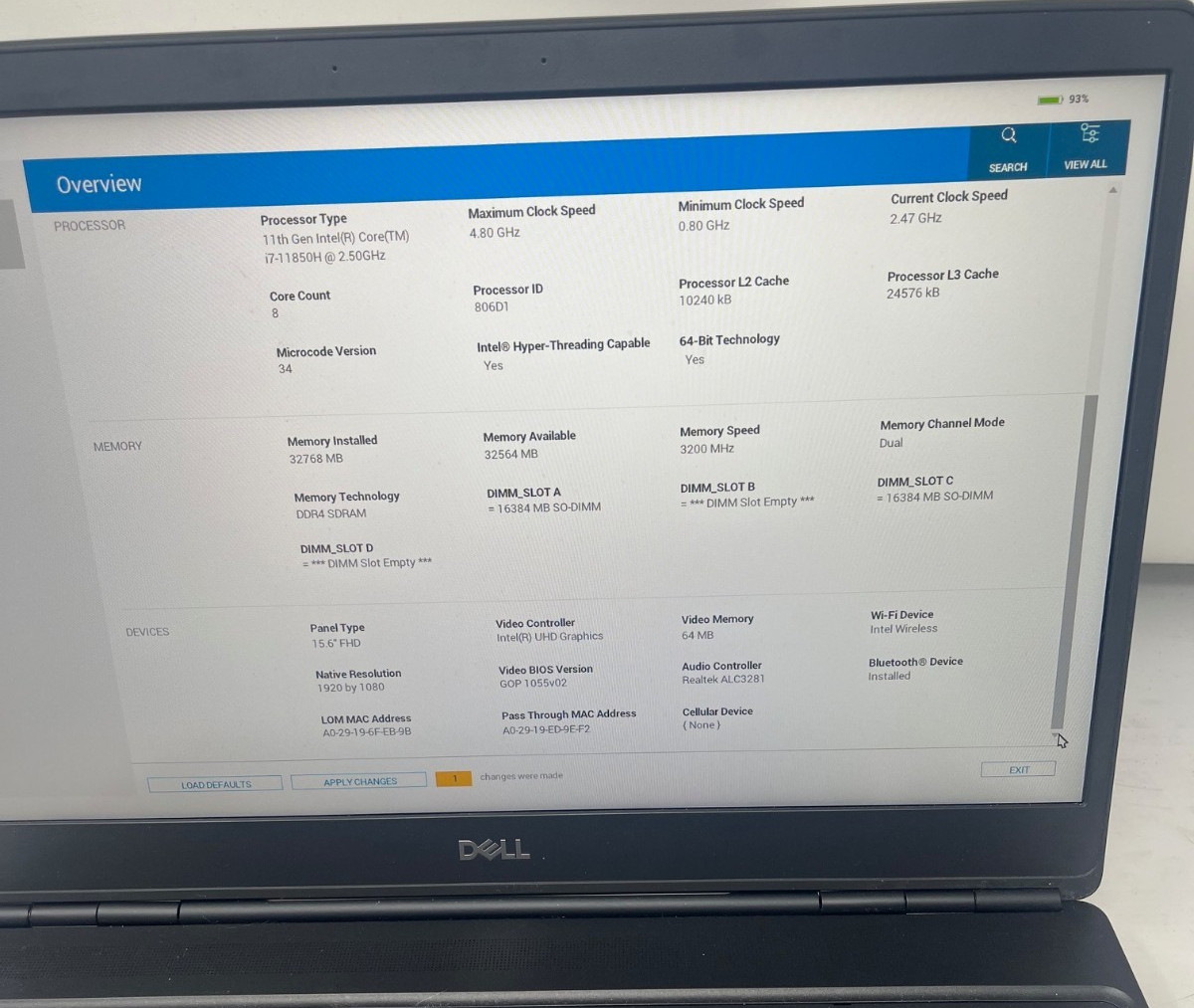 Dell Precision 7560 15.6″ FHD intel i7-11850H @2.50 GHz 32GB laptop #3