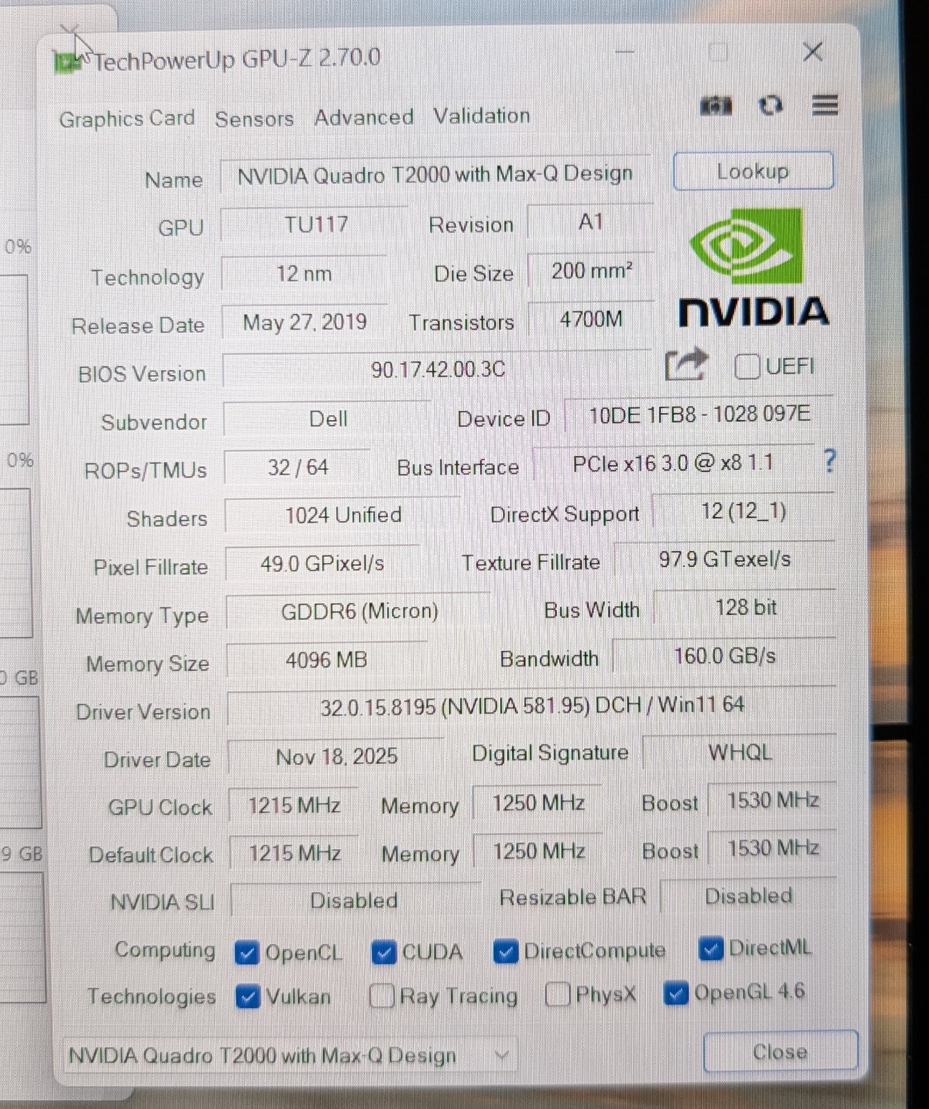 Dell Precision 5550 i9-10885H Nvidia Quadro T2000 32GB RAM 2TB SSD Win11 Pro