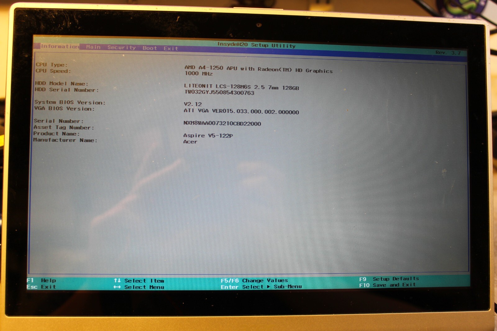 Acer Aspire V5-122P-0408 Series MS2377 Laptop Booted Windows 128 SSD Wiped