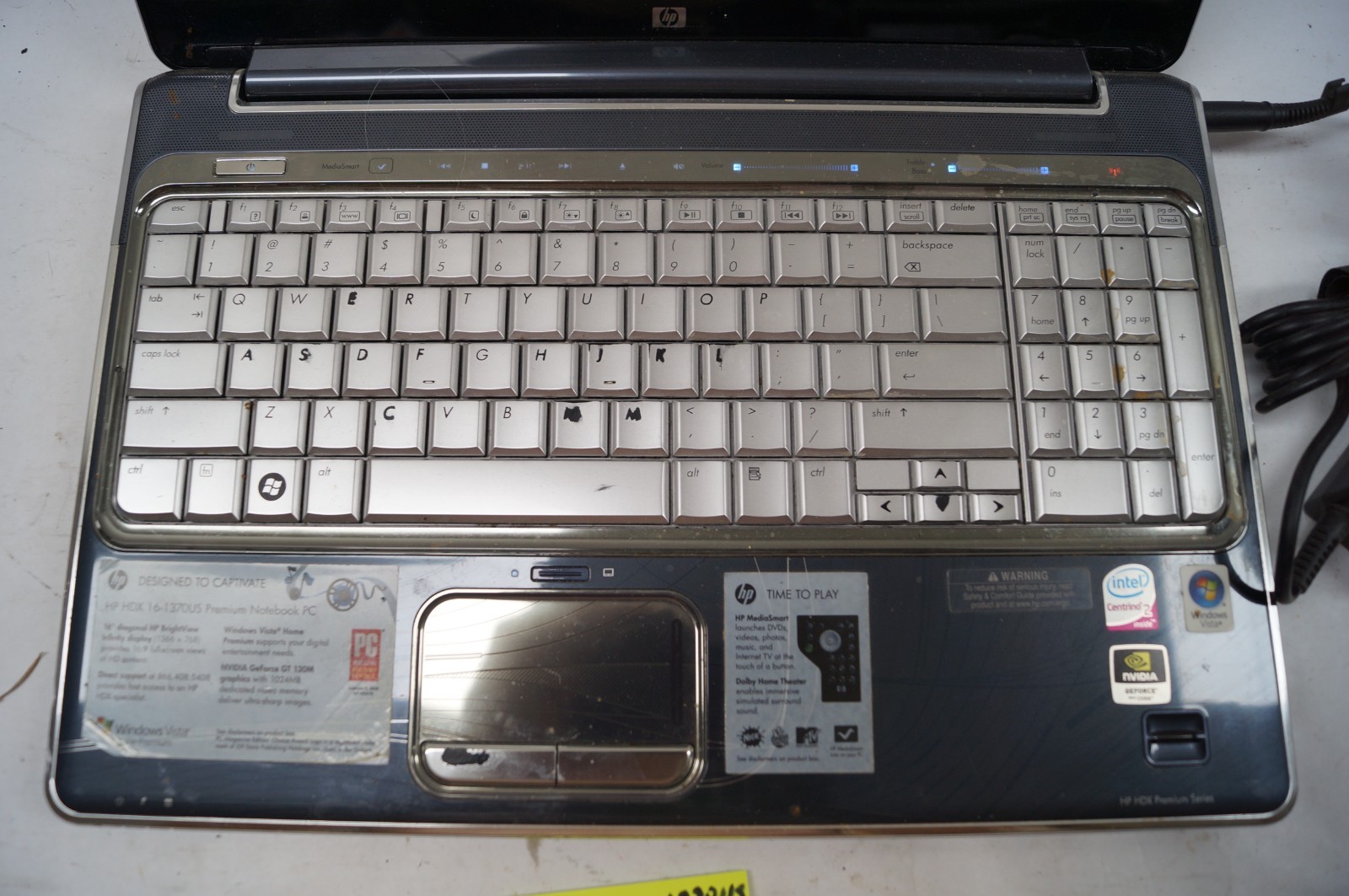 HP HDX 16-1370US Notebook Laptop 16.9″ in 4GB Mem 2.26GHz No HD WORKING PoR C152