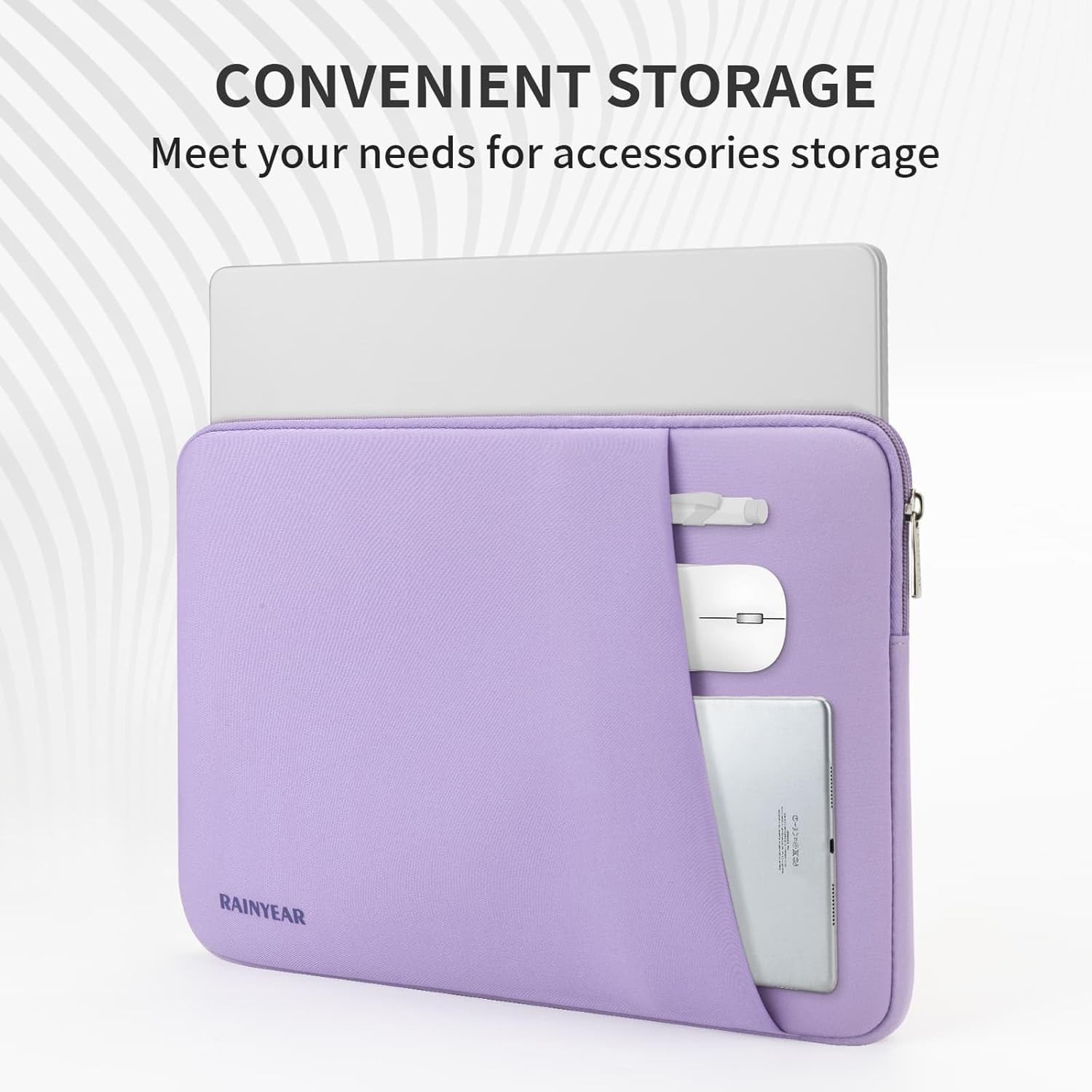 15 16 Inch Laptop Sleeve Case with Front Pocket for MacBook Air/Pro, Purple