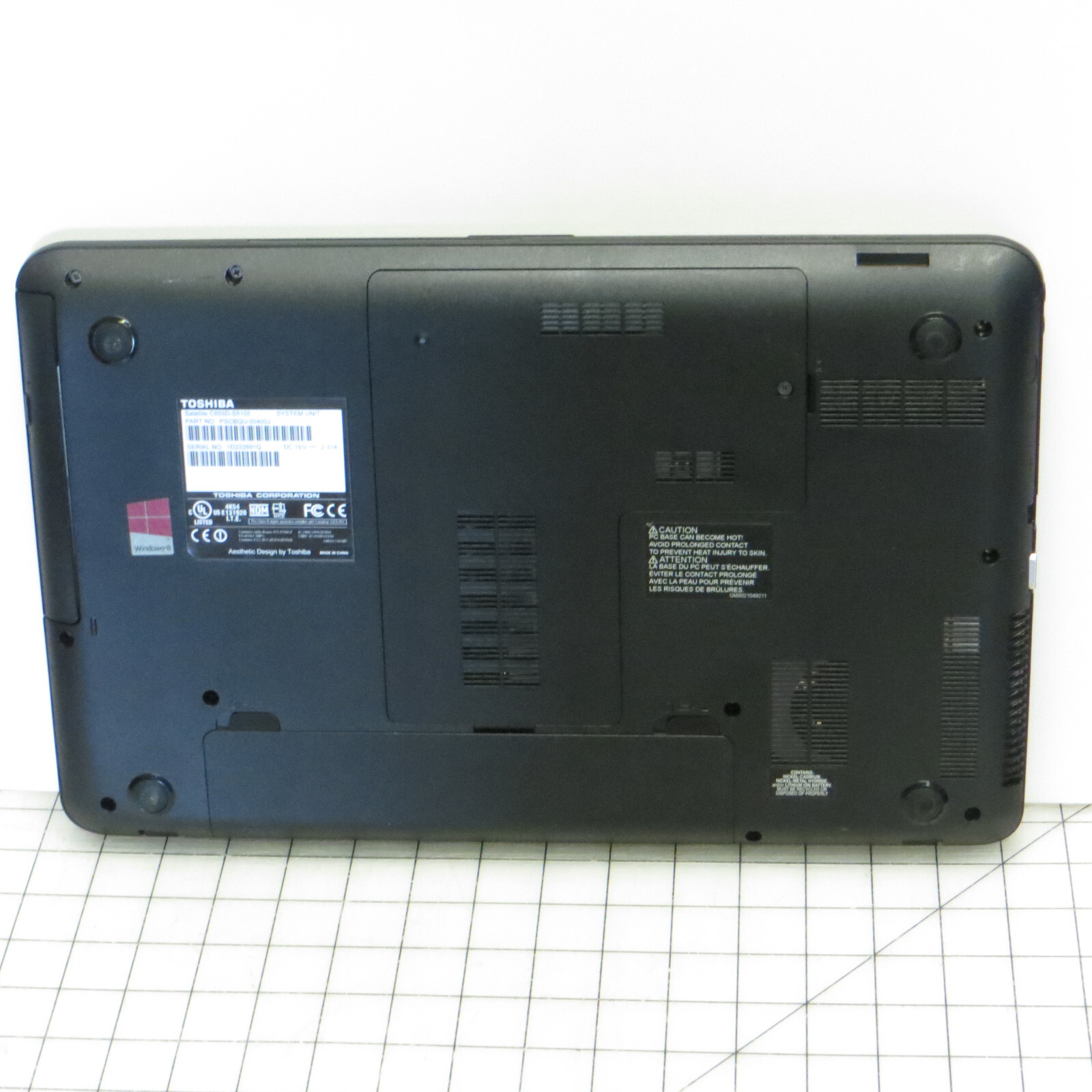 As-is Toshiba C855D AMD E-300 4GB 300GB HDD Windows 10 Laptop – Read for issues