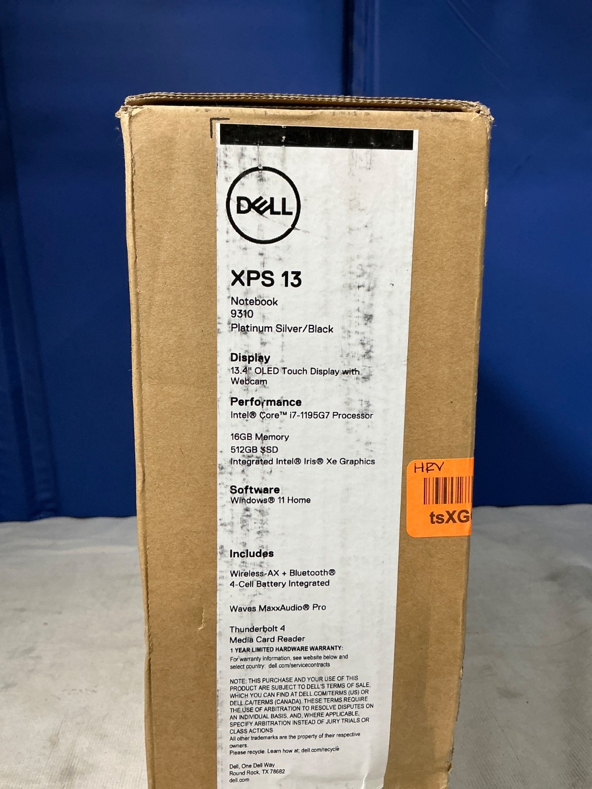+Dell XPS 13 9310 Laptop-13.4in OLED Touchscreen Intel Core i7-1195G7 16GB 512GB